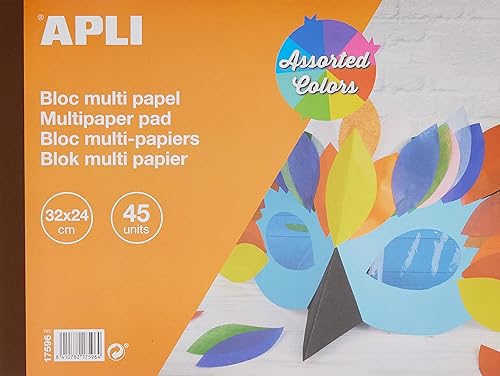 APLI 17596  Bloc de papel surtido 12.6 x 9.4 in 45 hojas