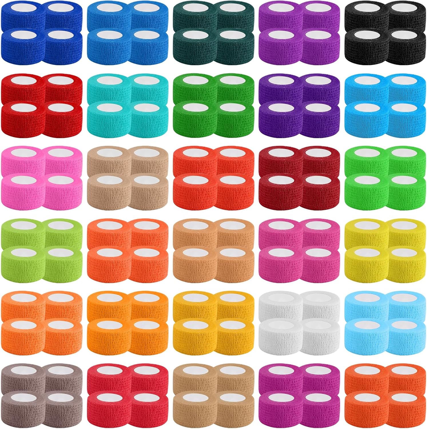 120 Rolls Self Adhesive Bandage Wrap, Colored Wrap Tape, 1 Inch x 5 Yard Colored Elastic Self Adhesive Tape for Sports Wrist Ankle(Multicolor)