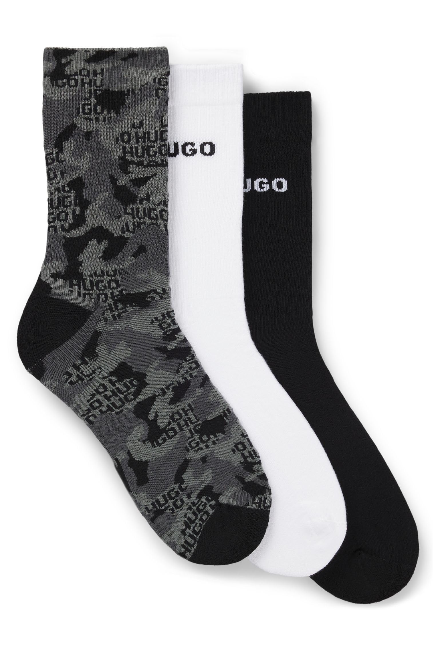 HUGO Herren 3p Qs Rib Camo CC 10273418 01 Short_Socks (3er Pack)