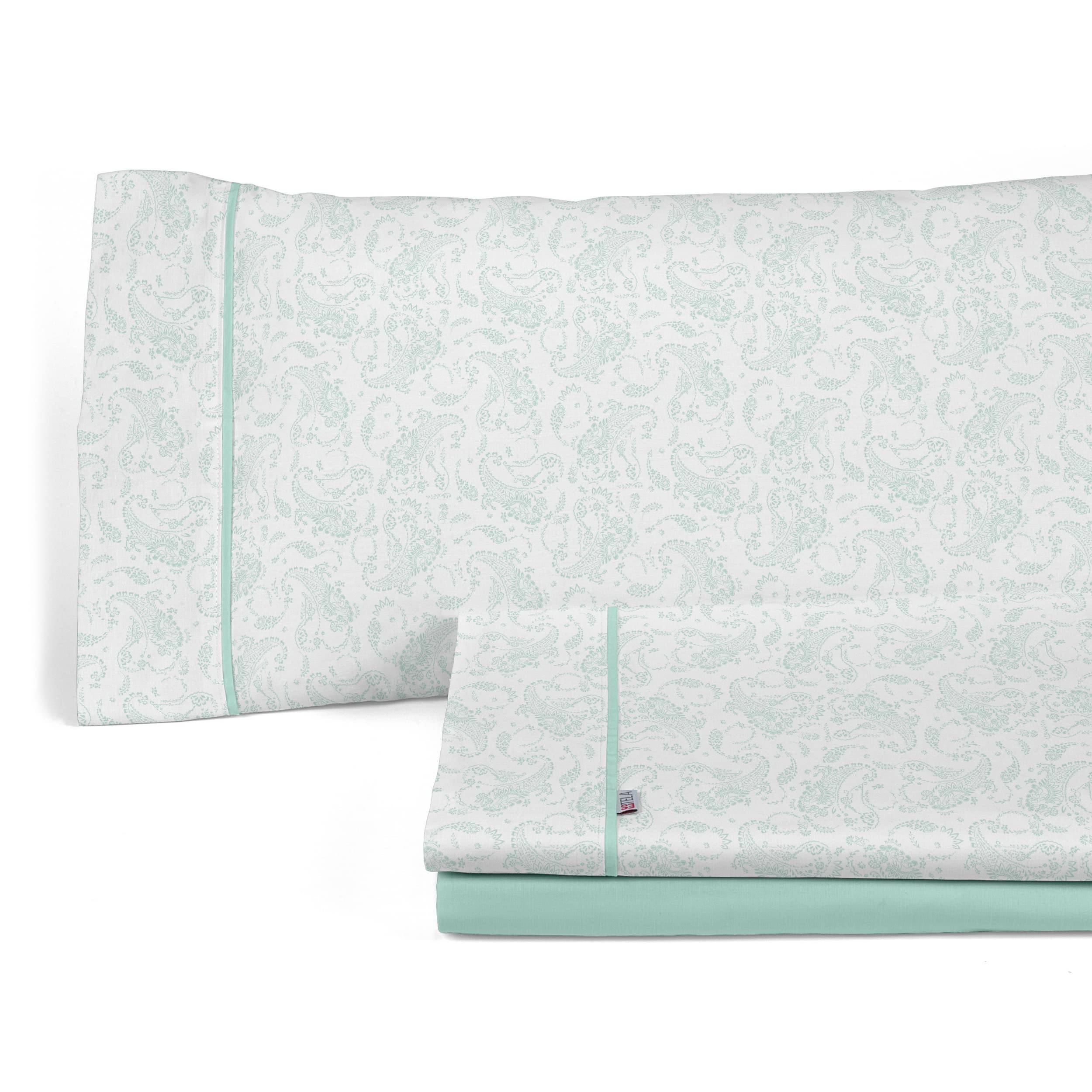 Juego de sábanas Lara color aqua. Cama de 90 cm. 3 piezas