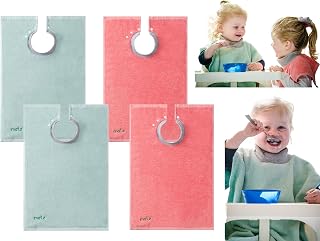 MATZ Terry Towel Snap On Toddler & Baby Bibs | For Feeding Drooling And Teething | Full Coverage For Babies | Ultra Absorbent 100% Cotton Bibs | Unisex | With Soft Ribbed Neck