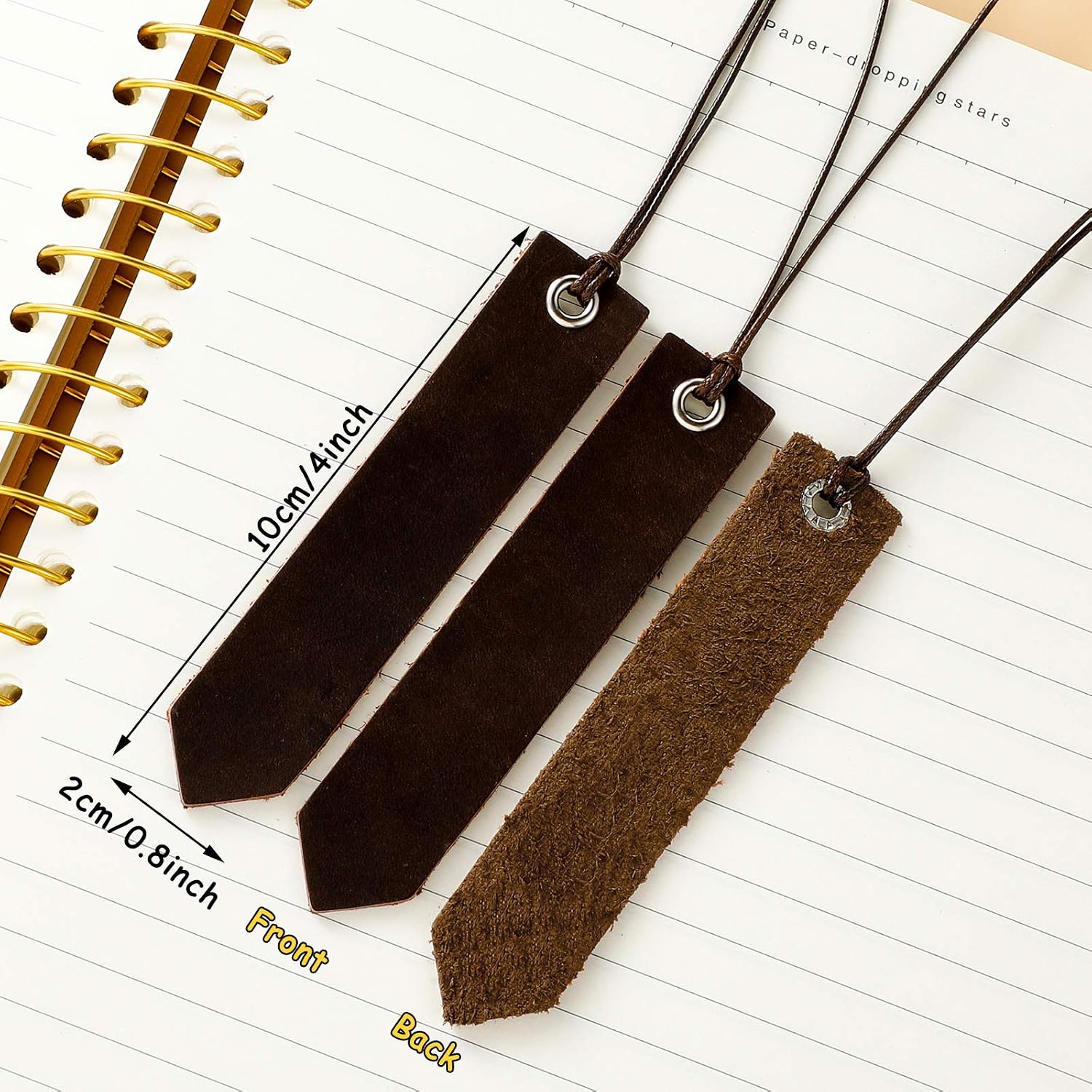 10 Pieces Leather Bookmarks Blank Leather Bookmarks with Tassel for Book Handmade Reading Page Markers Handcrafted Bookmark for Bookworm Book Lovers Reader Writers DIY Presents (Coffee)