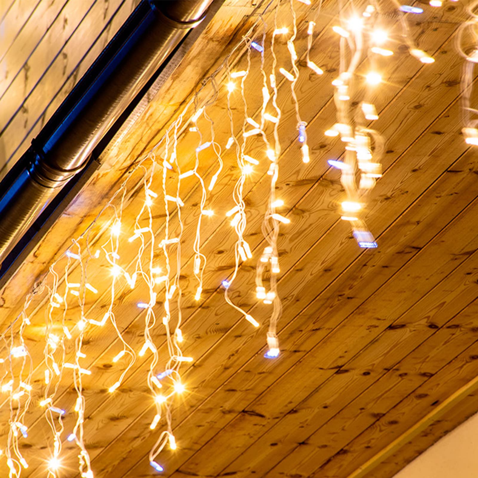 WOWDSGN LED Eisregen Lichterkette Außen, 20M 880LED Eiszapfen mit Timer 8 Modi IP44 wasserdicht Strombetrieben, Lichtervorhang für Weihnachten Dachkante Dachrinne Terrasse Balkon Warmweiß