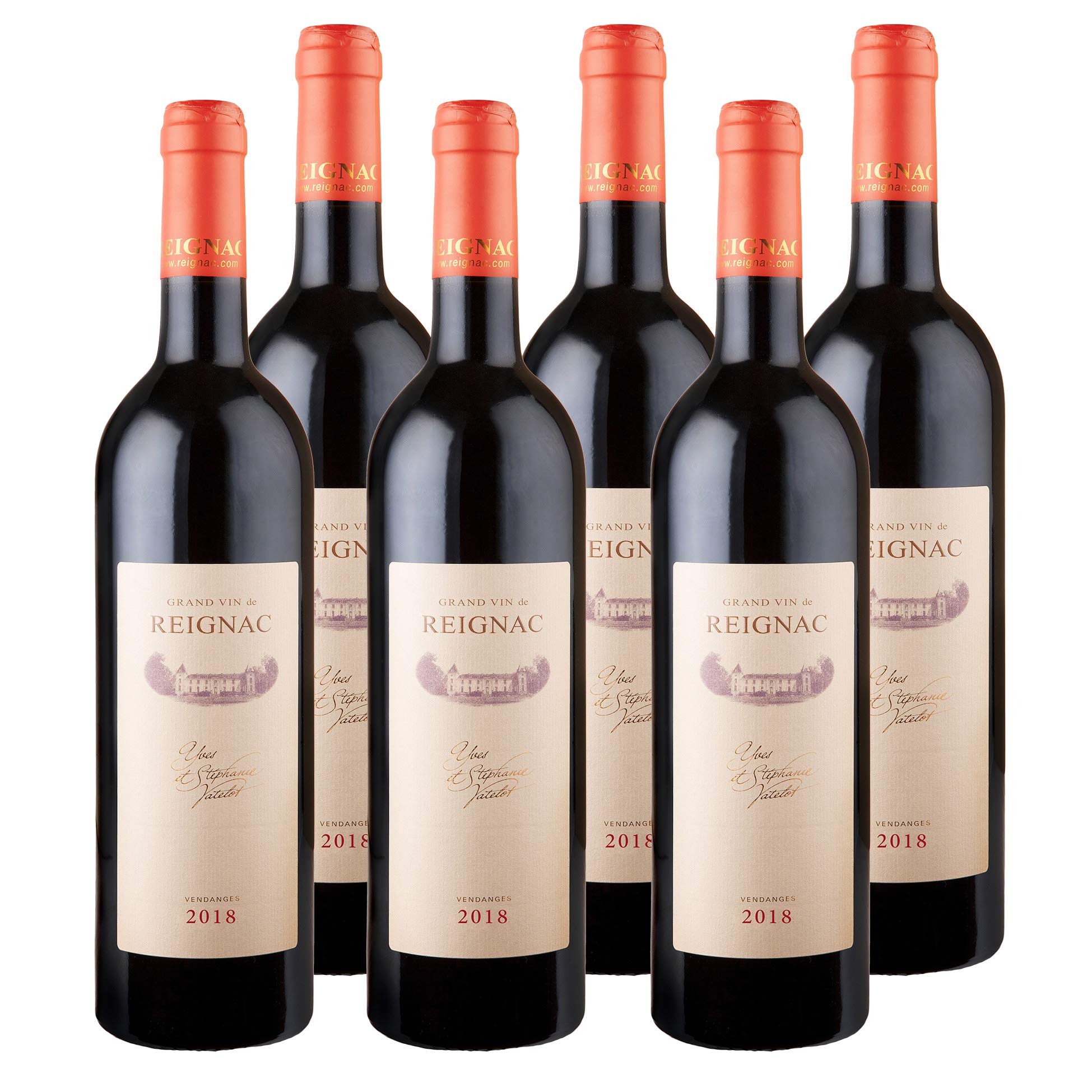 GRAND VIN DE REIGNAC - CHATEAU DE REIGNAC - Millésime 2018 - LOT de 6 bouteilles de 75cl - vin rouge - AOC Bordeaux Supérieur