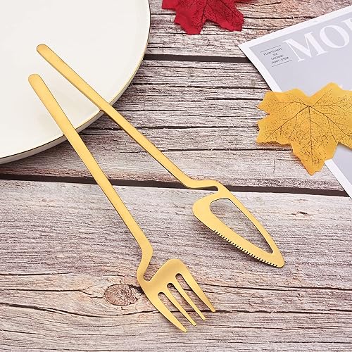 Miniatura 6 de JASHII Juego de cubiertos de acero inoxidable 304 para 4 personas, incluye tenedor de frutas y cuchara de hielo, colgante y mate, apto para