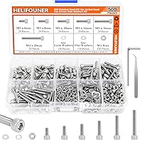 Vista 8 de 140 piezas M6 x 0.315 in /0.394 in /0.472 in /0.630 in /0.787 in, cabeza hexagonal, tornillos métricos, arandelas, tuercas, kit de tuercas de acero