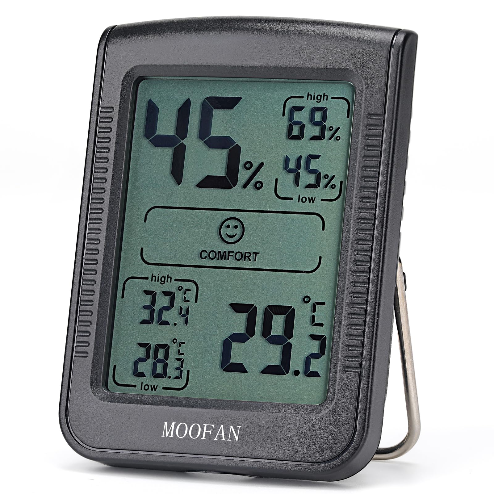 Digital Thermometer Indoor Hygrometer Configure a Precise Temperature and Humidity Monitor with 5-Second Quick Refresh - Quick Feedback and Reminders on Changes in Temperature and Humidity (Black)