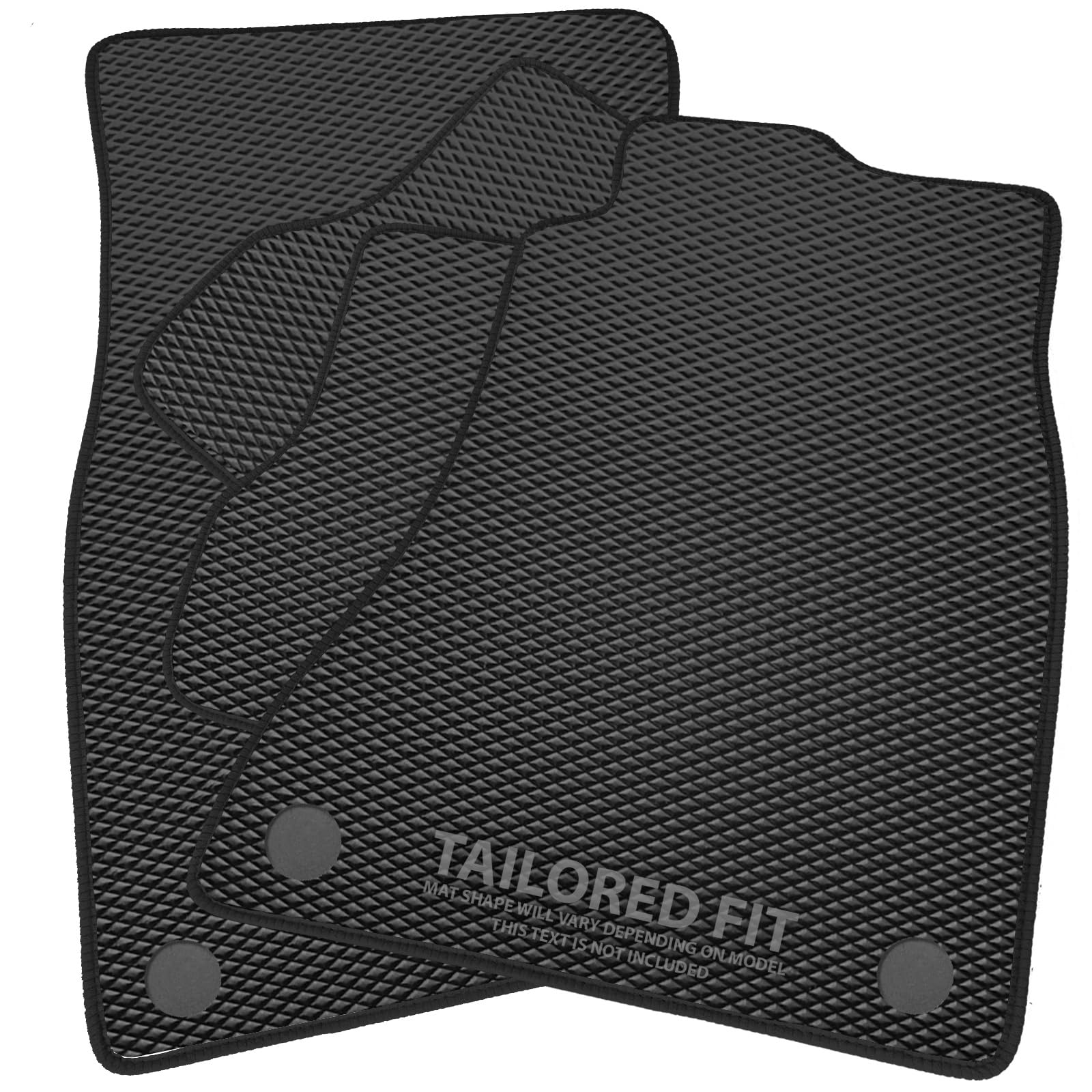 Rubber Car Mats FOR BMW 5 Series (G30/G31) (2017-2024) Luxury Diamond Rubber + Black Ribbed Trim [2145]