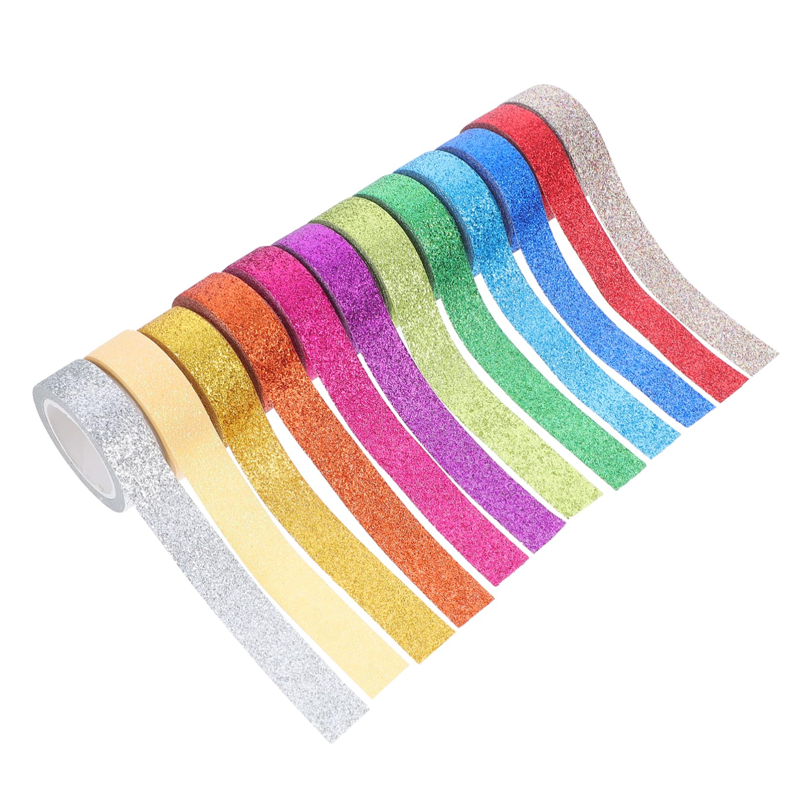 TEHAUX 24 Rollos Cinta washi Brillar Pegatinas Extra Ancho arcoíris Cinta magnética Cinta Adhesiva Cintas de Cuentas a Mano Cinta de Diario Navidad Decorar Japón Cinta de Papel