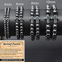 Vista 490 de MASSIVE BEADS Pulsera elástica de yoga hecha a mano con piedra natural, cristal curativo, energía, regalos para adultos unisex de 0.157 in, 0.236