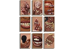 IspacK Black Girl Wall Art, Modern Black Women Men Art Canvas