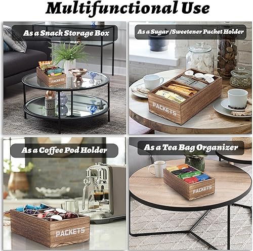 Miniatura 7 de BSTKEY Organizador de paquetes de condimentos, organizador de almacenamiento de paquetes de alimentos con 4 compartimentos, organizador de