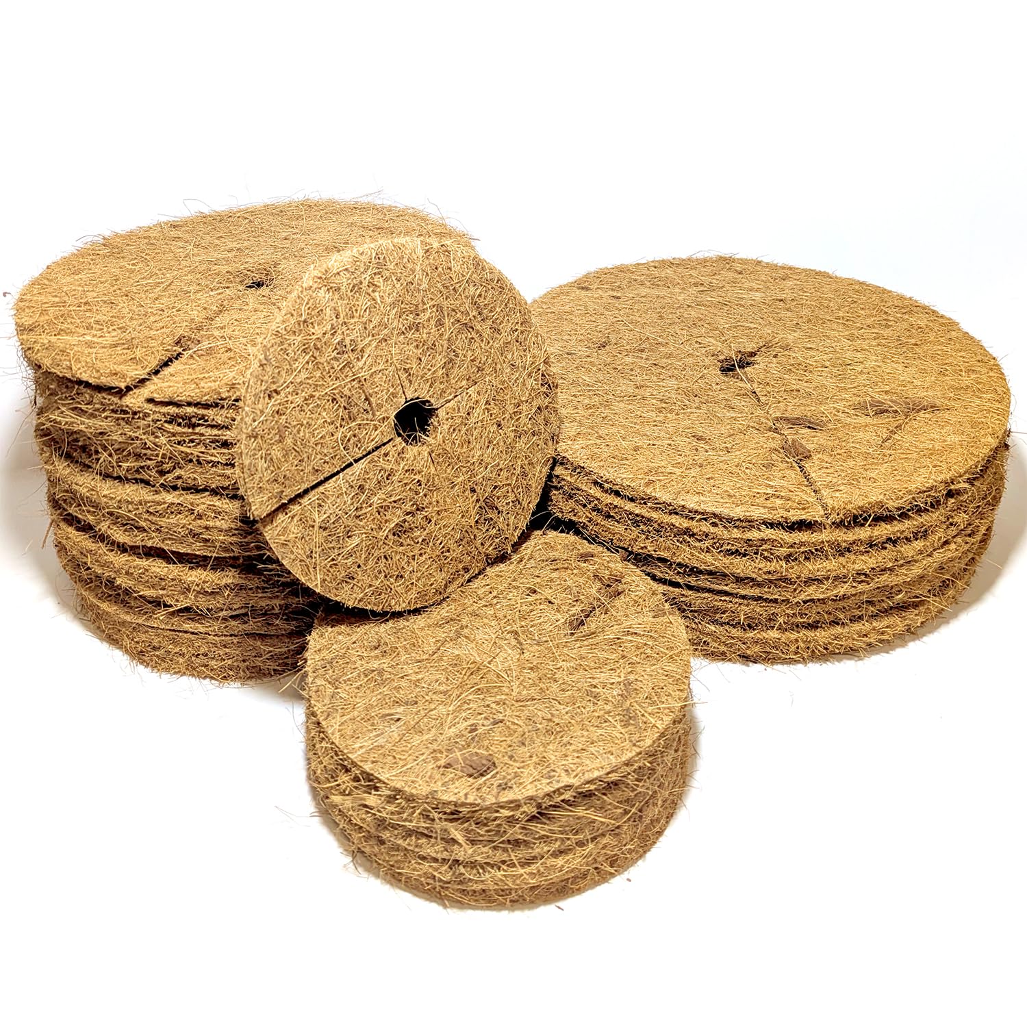 Elixir Gardens Coco Coir Moisture Retaining Disc Mulch Mats for Pots & Planters (12cm-70cm) (Coir Mulch Mats, 15cm, 6, CMM1)
