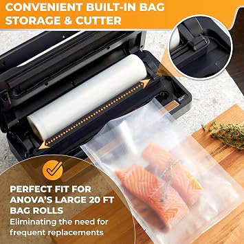 Anova Culinary Precision Vacuum Sealer Pro, Includes Large Bag Roll (19ft), Wet & Dry Dual Food Vacuum Sealer Machine for Sous Vide and Long-Term Storage,