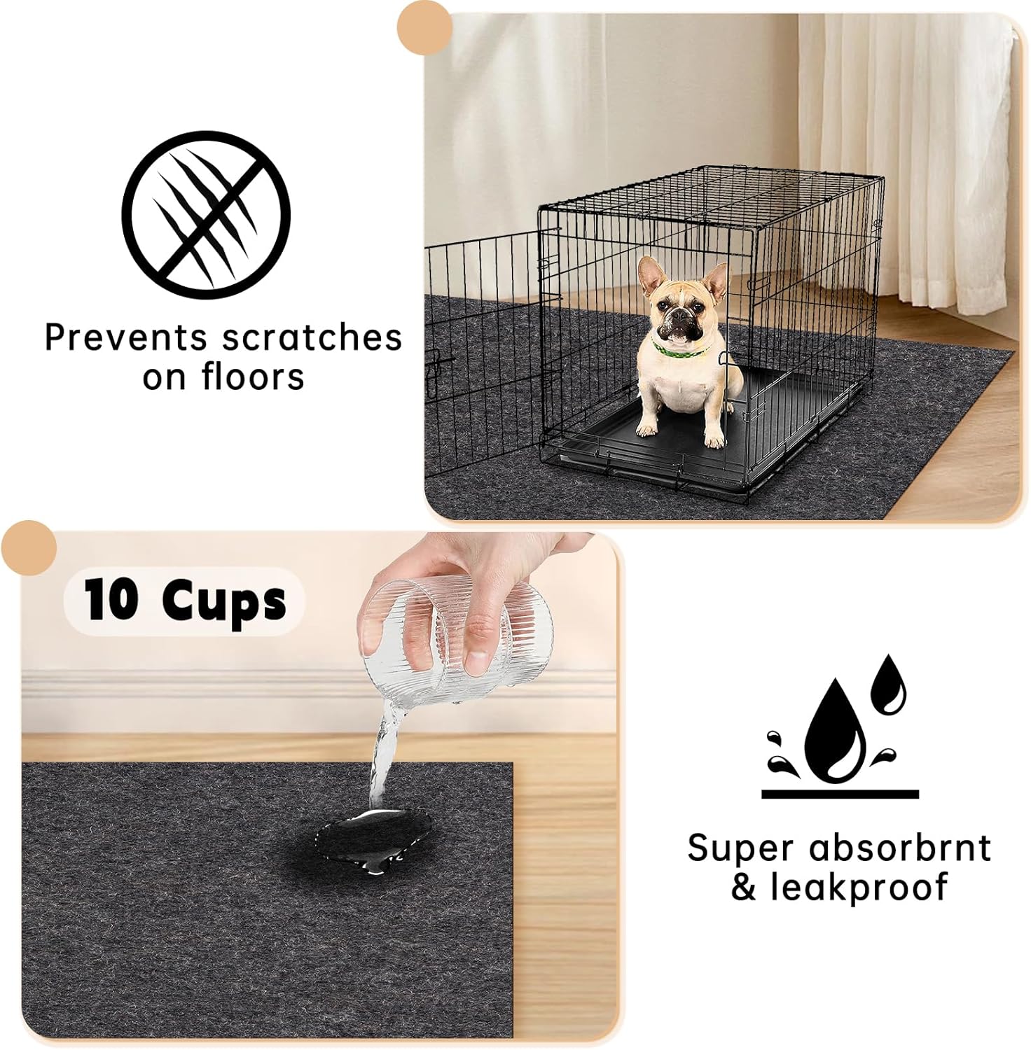 Ultimate Comfort: Extra Large Waterproof Dog Crate Mat for Happy Puppies
