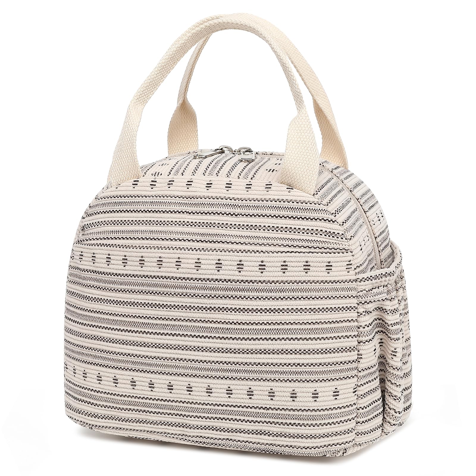 Restro Lunch Bag for Women, Cute Corduroy Adult Insulated Lunch Box, Reusable Large Capacity Lunch Tote Bags, Small Leakproof Cooler Food Containers