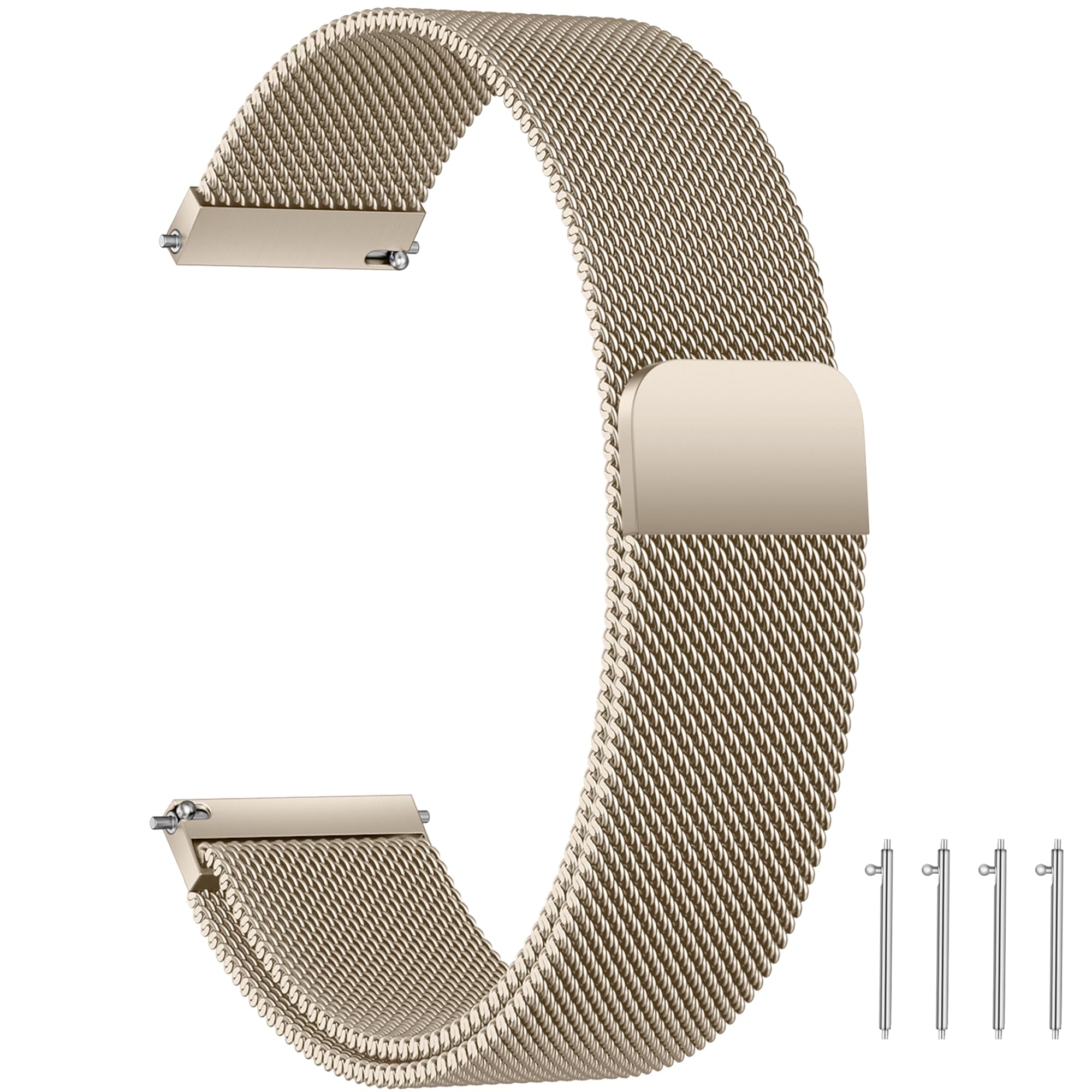 LYYLTX Edelstahl Mesh Uhrenarmband Metall Ersatz Armband Magnetverschluss Smartwatch Schnellverschluss Watch Uhren Ersatzband Für Damen Herren