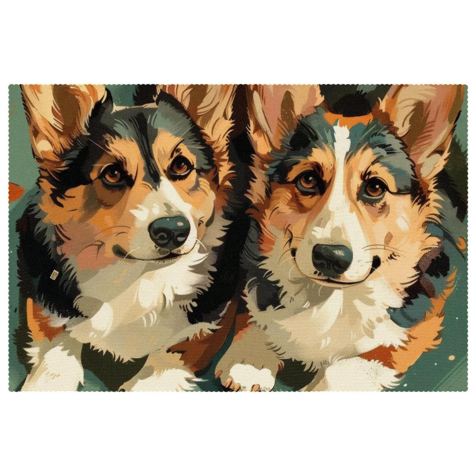 Sets de table chien Corgi aquarelle pour animer vos dîners de famille