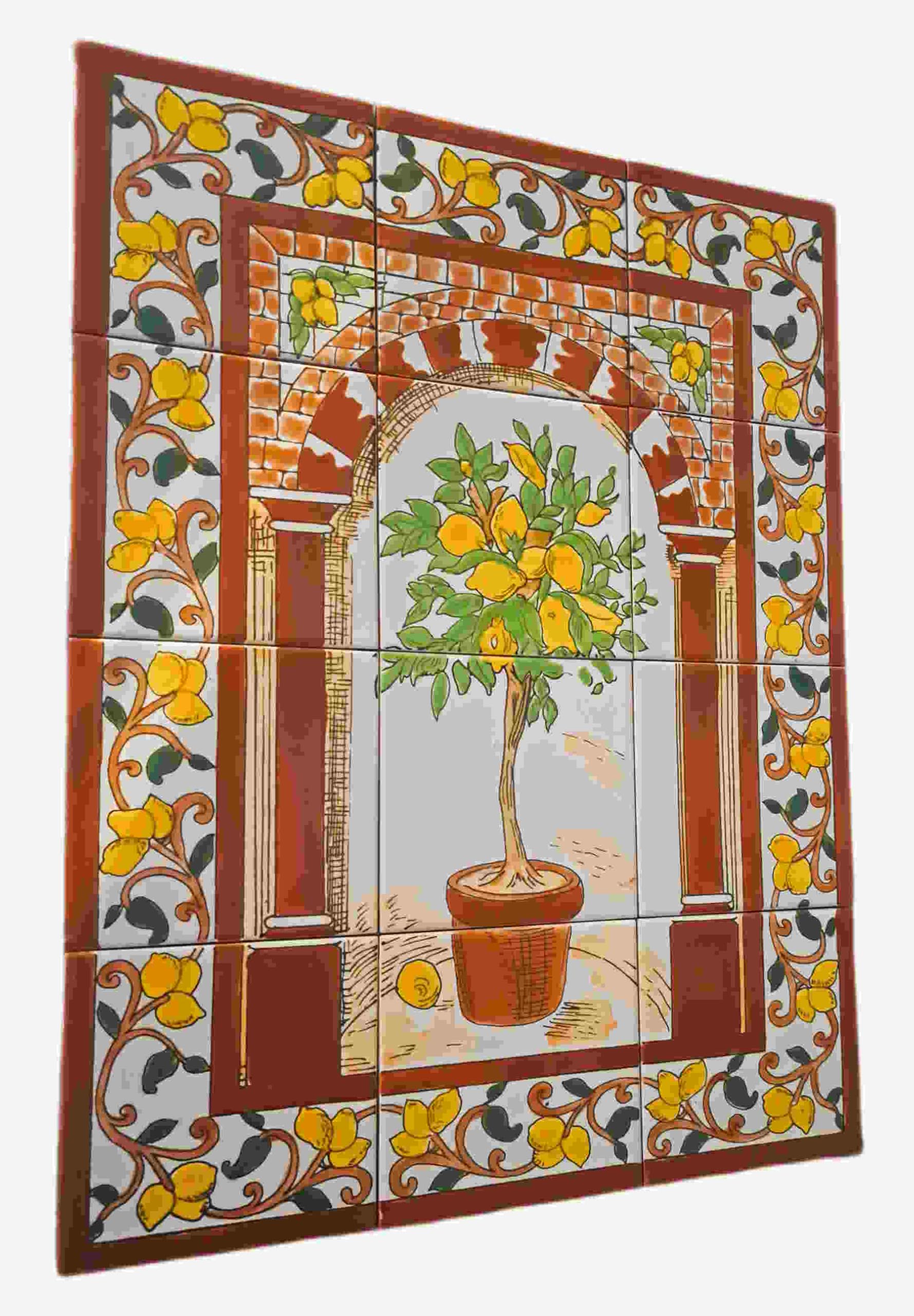 Handbemalte Azulejos 45x60 cm – Mediterranes Fliesenbild Wandfliesen | Handbemalt, Orientlisches Design, Hitzebeständig, Robust.