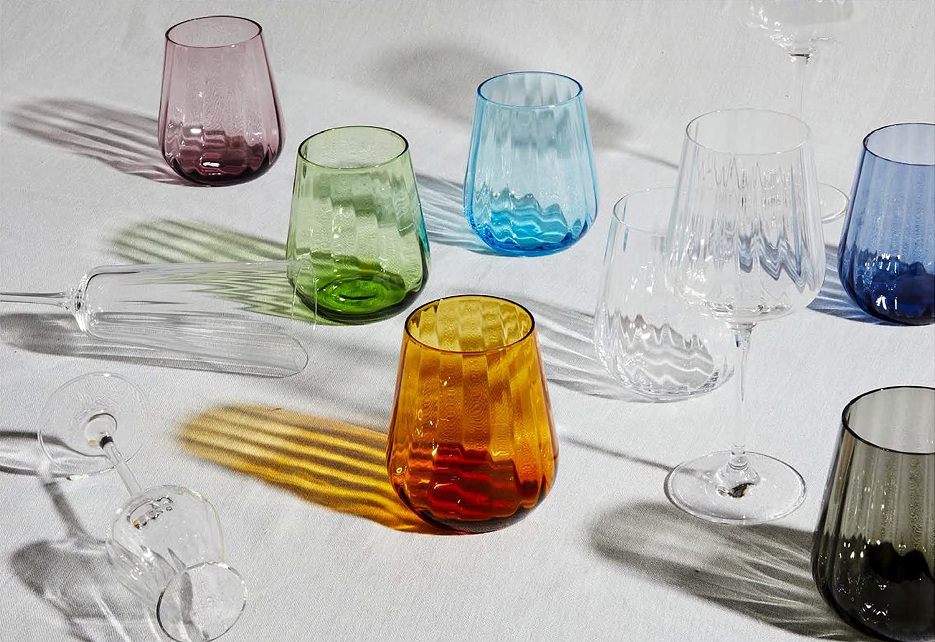 Livellara CALICI DA ACQUA Rinascimento | Set de 6 Bicchieri 400 ml | per Un Tavolo Elegante | Robusto | Ultra Resistente | Lavabile in lavastovigli (Grigio)