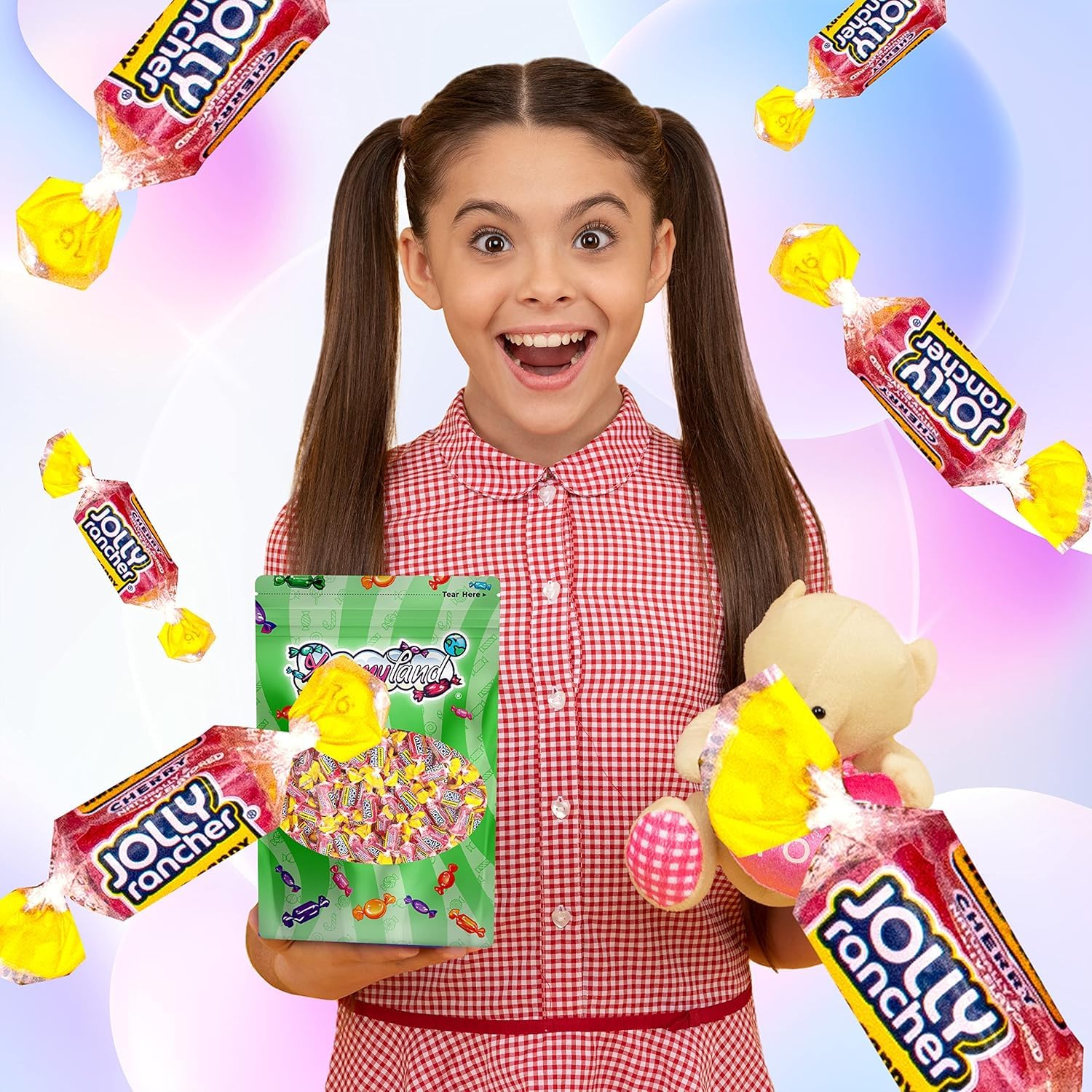 Jolly Racher Cherry Hard Candy, Individually Wrapped, Bulk Candy Bag - 1 Pound (16 oz)