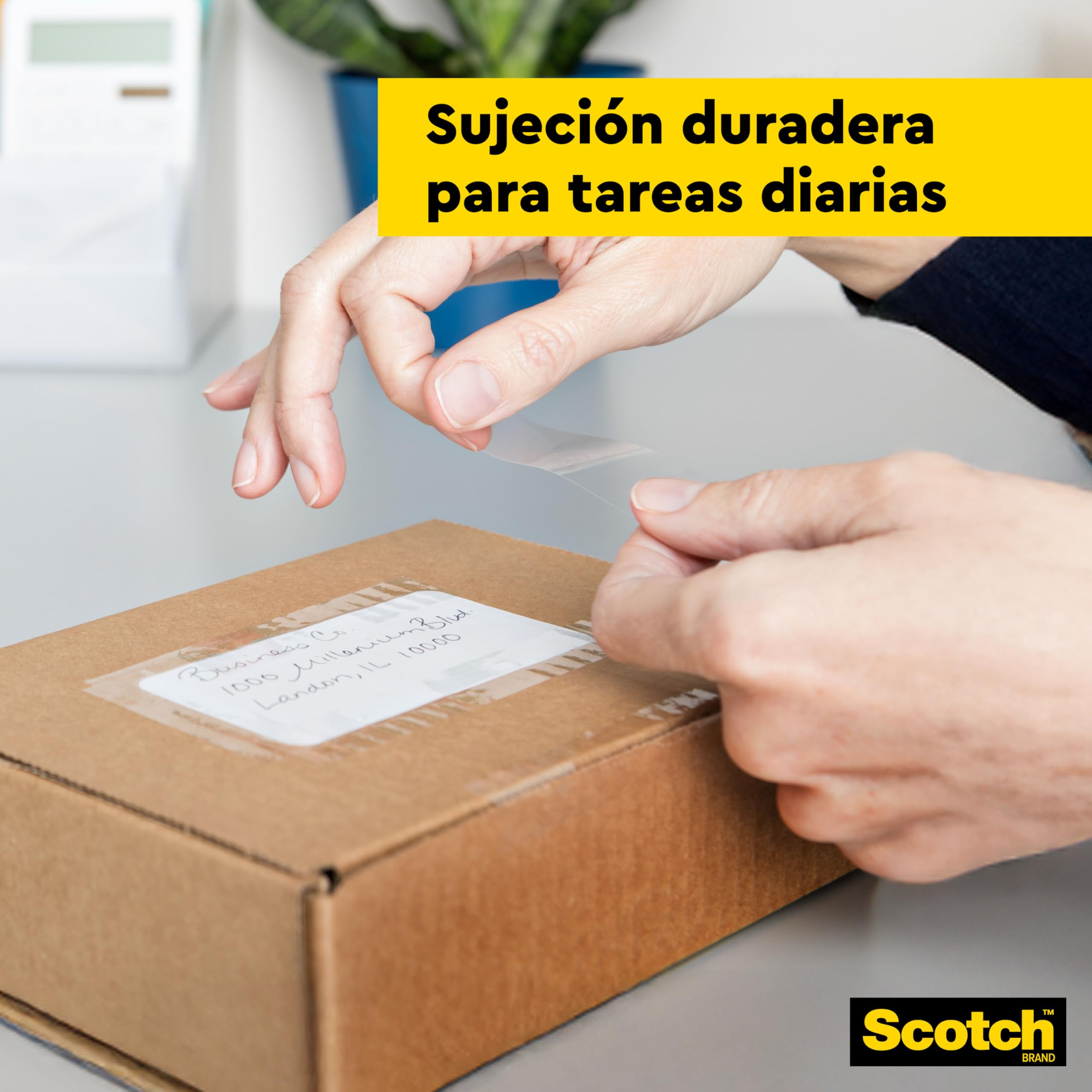 Scotch Cinta Adhesiva Transparente - 8 rollos - 19mm x 33m - Cinta Adhesiva para Uso General para el Colegio, el Hogar y la Oficina