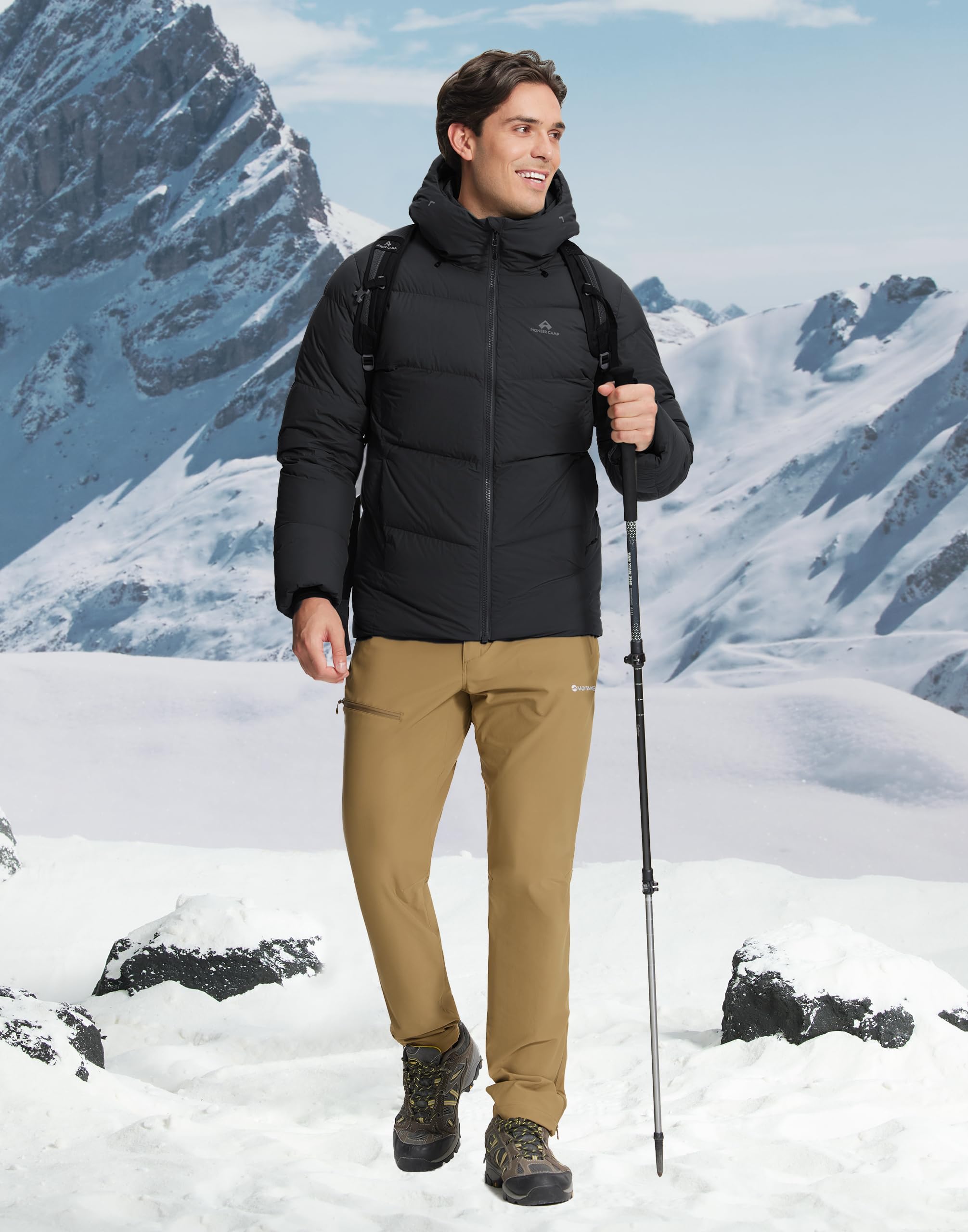 Pioneer Camp Piumino invernale da uomo, 90% piumino d'anatra, 650, caldo, impermeabile, antivento