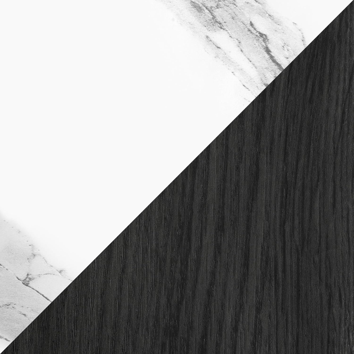 BELLEZE Set of 3 Modular Sideboard Buffet Cabinet with Storage,105'' Modern Credenza with Adjustable Shelves, Fluted Black Console Table with Faux Marble Panel for Kitchen, Entryway, Dining Room 35 Inch Ebony 3