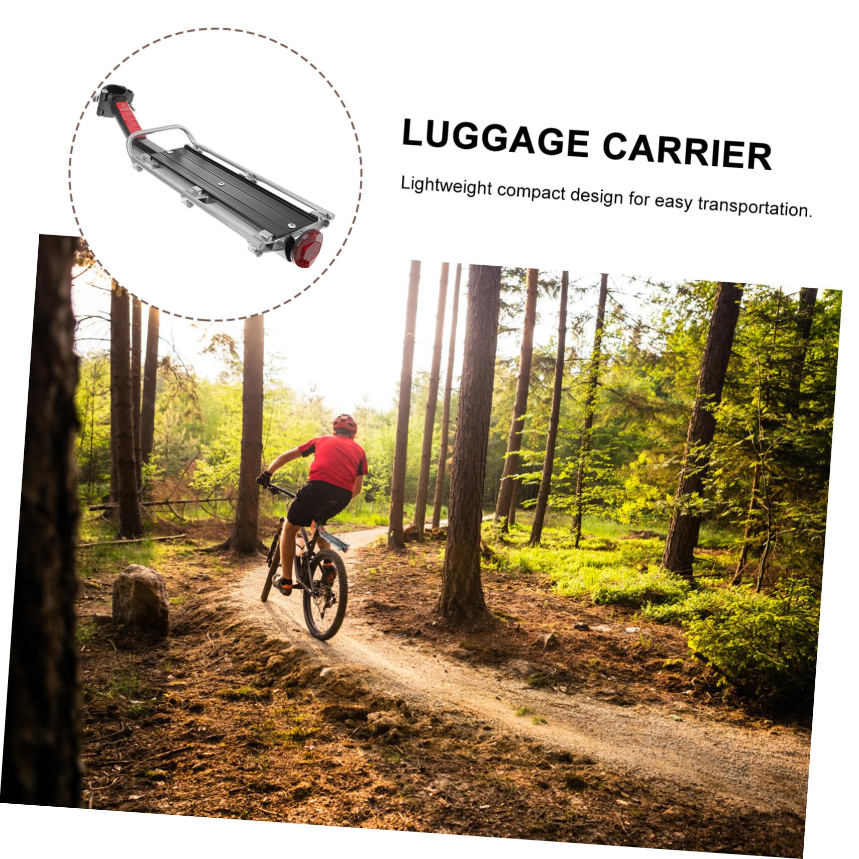 NAMOARLY Bike Rear Rack Mount Aluminum Alloy Frame Rear Pannier Carrier Lightweight Compact for Easy Transportation Random Color