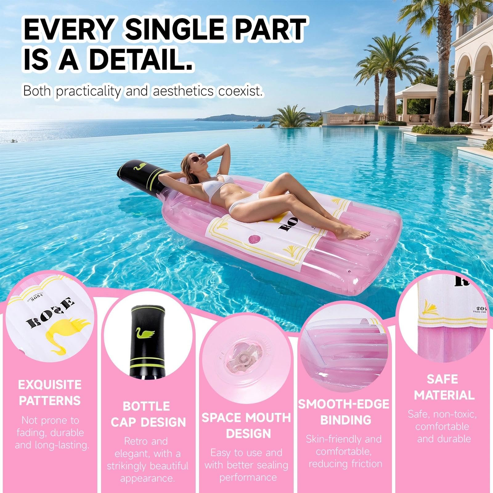 Materassino Mare Gonfiabile Piscina, Materasso Gonfiabile Mare Mar, Lettino Mare Gonfiabile, Gonfiabili Mare Gonfiabile per Beach Party,Festa d'estate,Gonfiabili Piscina Mare