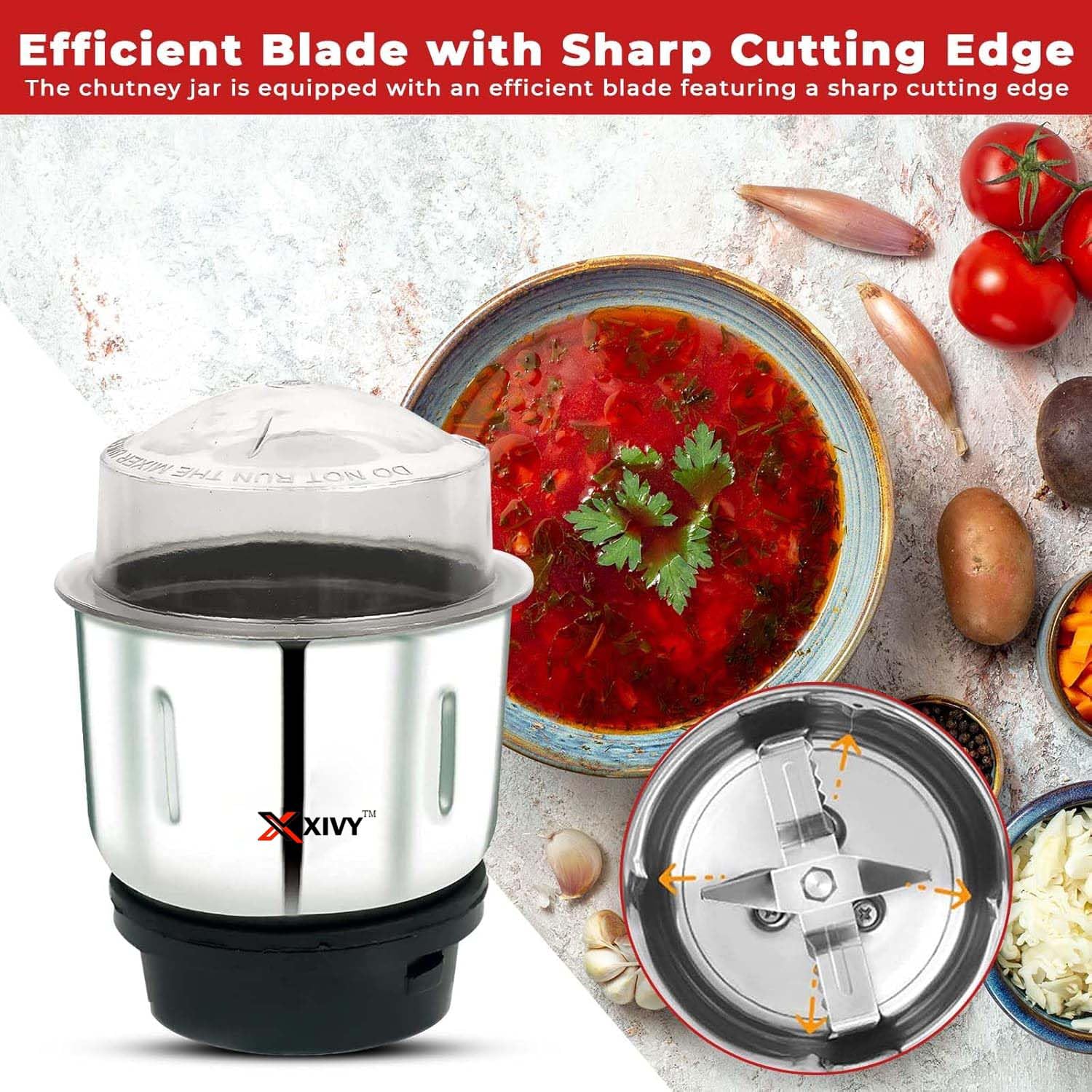 XIVY Heavy Quality Mixer Grinder Chutney Jar (400 ml) Suitable for All mixer Grinder Heavy Duty Stainless Steel Jar Compatible with Prestige, Bajaj, Preethi, Lifelong, Sumeet, Orient & More | SS — Amazon image 2