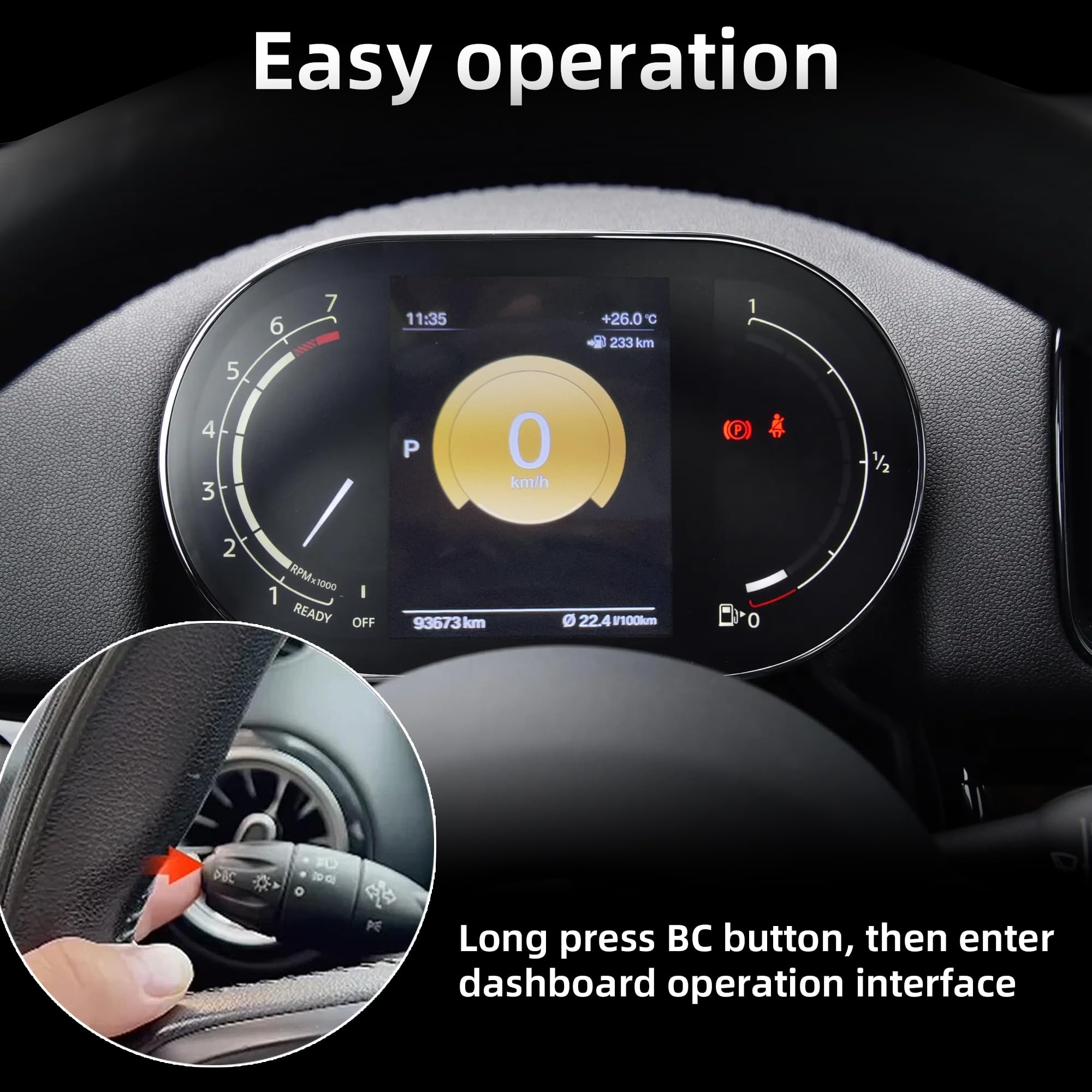 Cuadro de Instrumentos Digital LCD de 5,5 Pulgadas Panel de Control Velocímetro Tacómetro Indicador Compatible con BMW MINI F54 F55 F56 F57 F60 (Sin HUD)