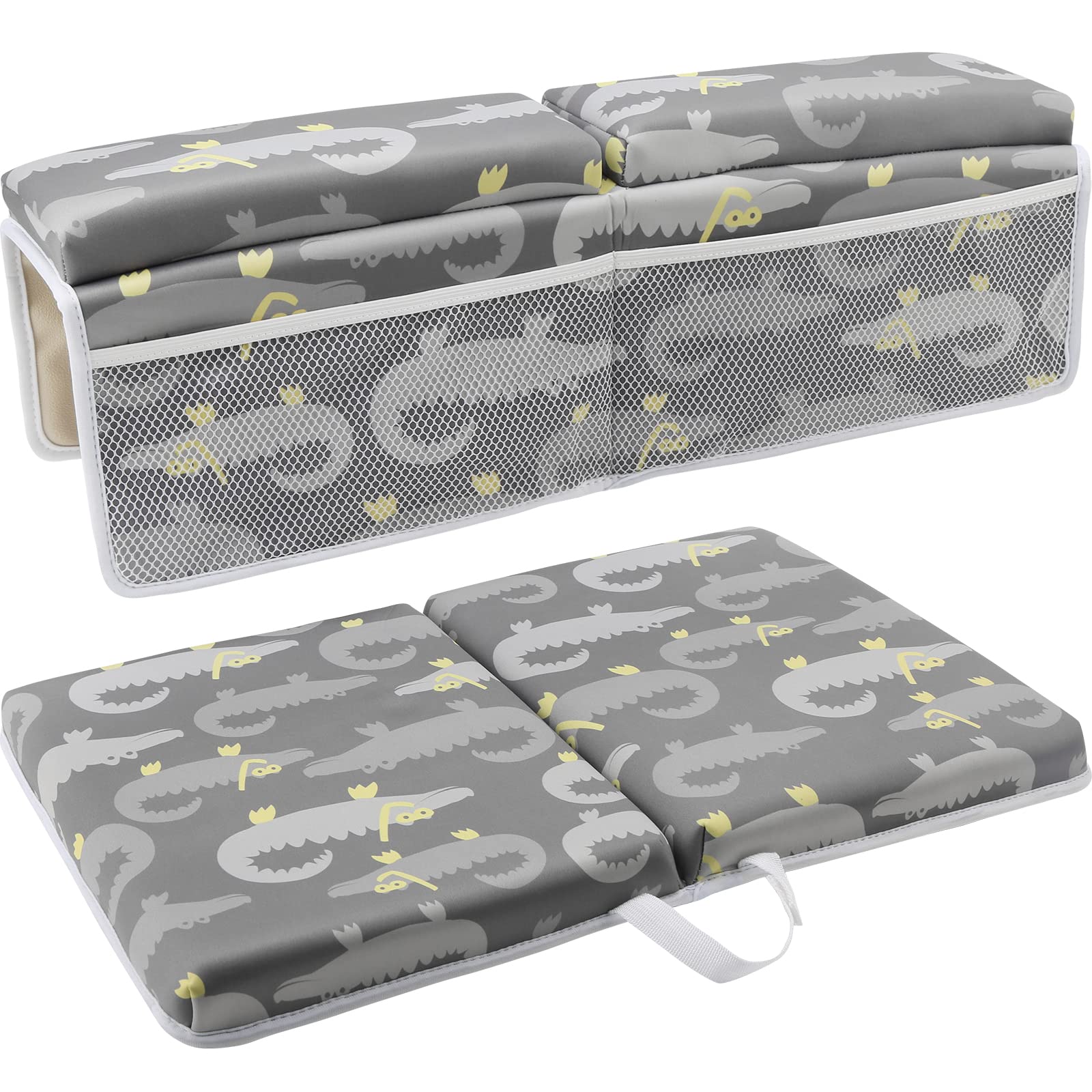 oenbopoBath Kneeler and Elbow Rest Pad, Waterproof Breathable Baby Bath Set for Home - Kneeling Pad Mat Bath Organizer Pockets for Baby Bathtub