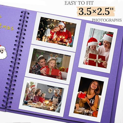 Vista 177 de Álbum de recortes de 8 x 8 pulgadas, álbum de recortes de papel kraft de tapa dura, álbumes de fotos, 40 páginas, perfecto para fotos de 4 x 6 / 5 x