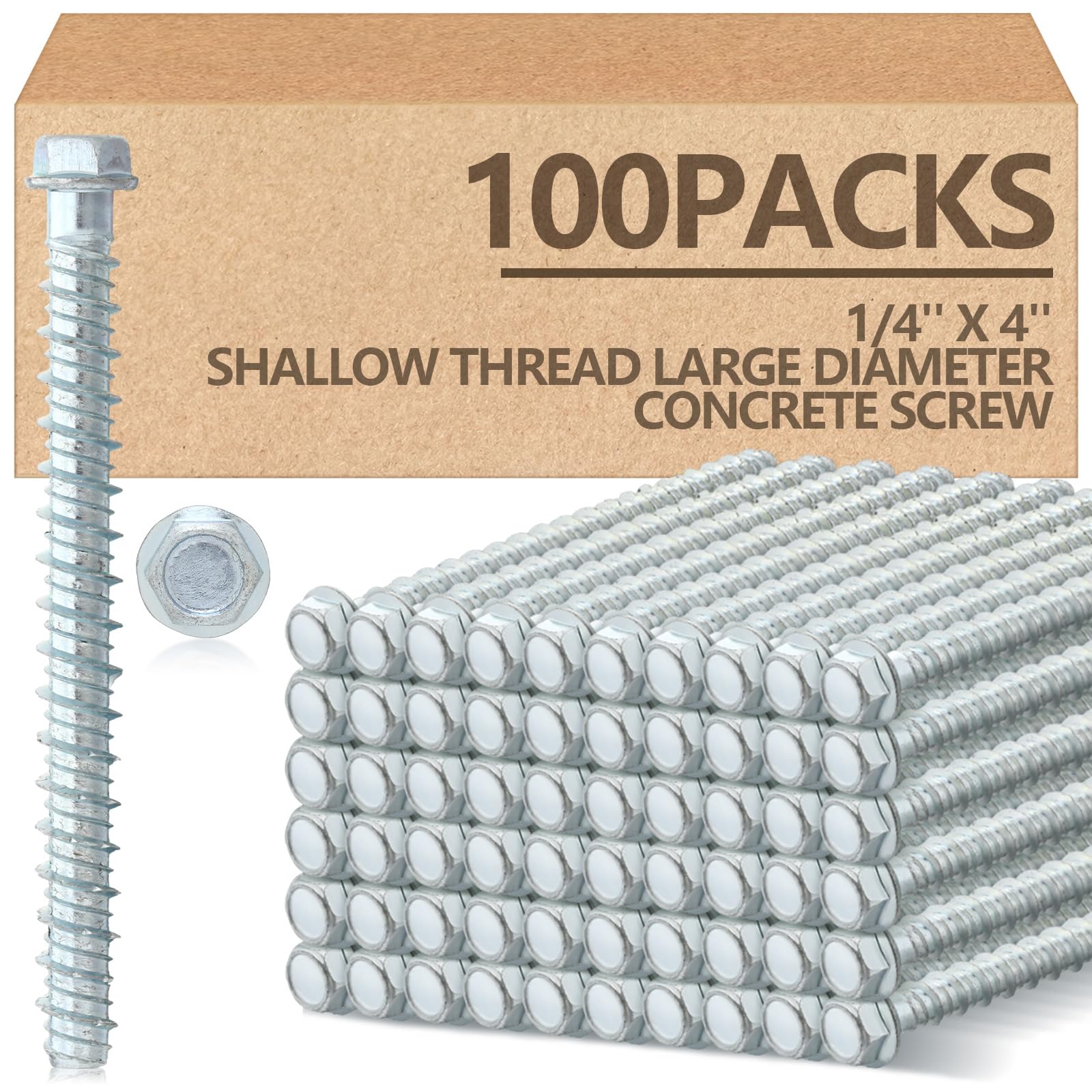Concrete Anchors & Screws - 50 Pack -14 Concrete Anchors & Screws - 50 Pack -14