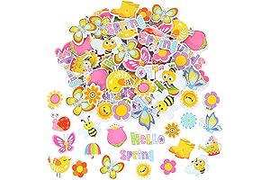 Whaline 360 Pcs Spring Foam Decals Hello Spring