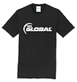 Black T-Shirt 100% Cotton - 900 Global Bowling - White Logo - Design 000L