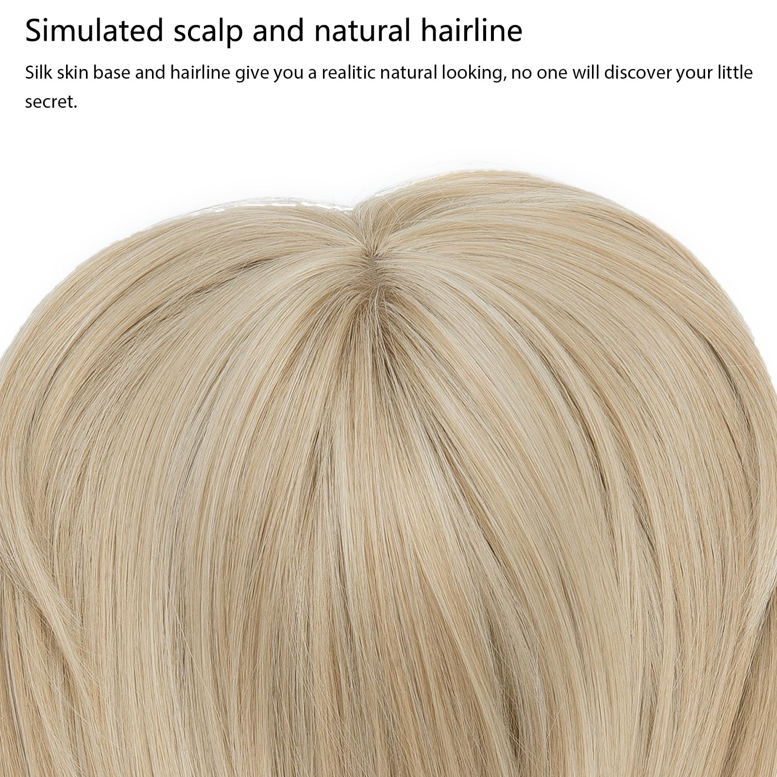 BUYOGET Highlight Hair Topper Clip in Hair Pieces for Woman Straight 14 Inch Clip in Toppers with Fringe for Thinning Hair - Image 4