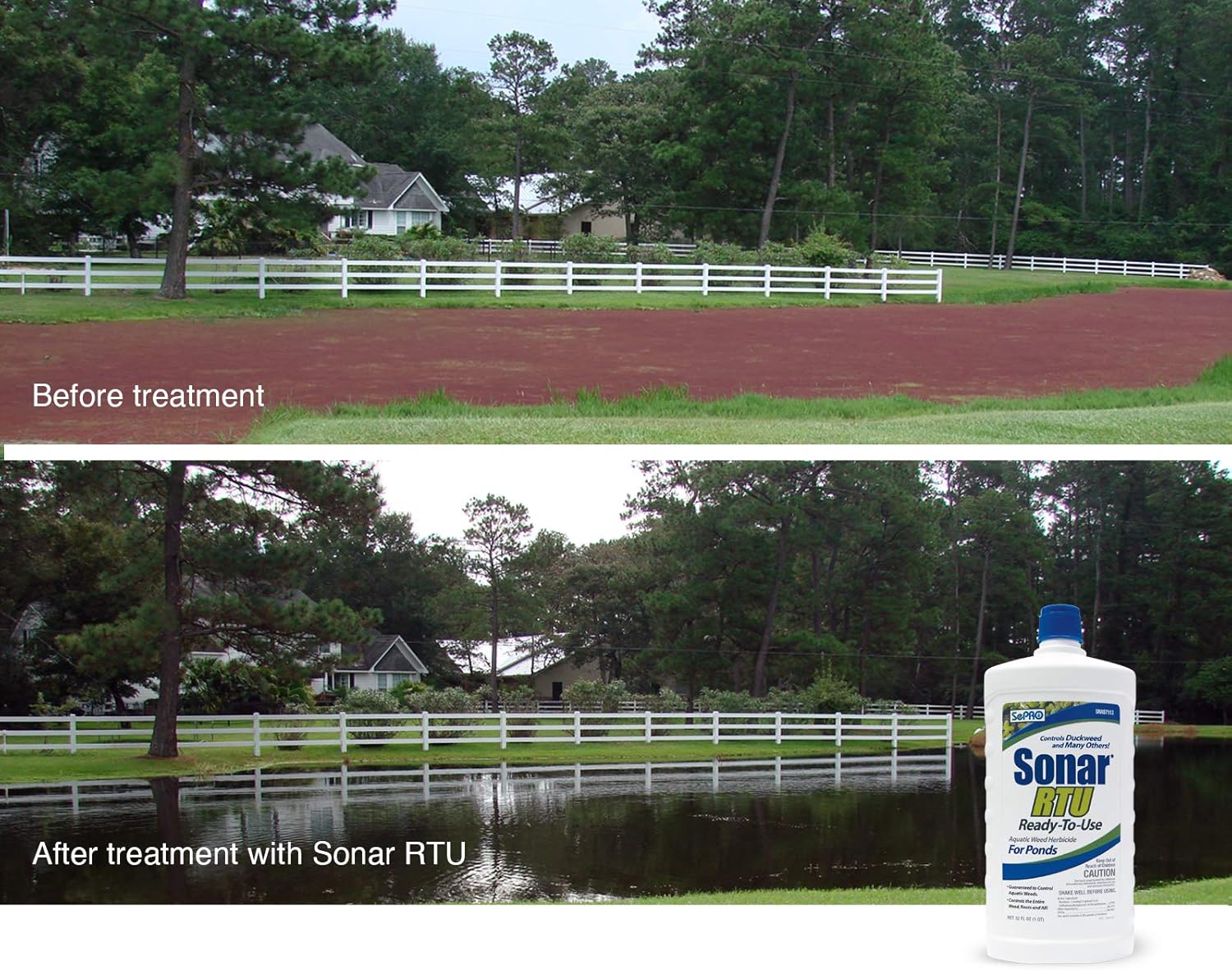 Season-Long Pond Protection Plan – Enhances Visual Appearance, Lasting Weed Control & Growth Prevention (Aquashade Plus + Sonar RTU)