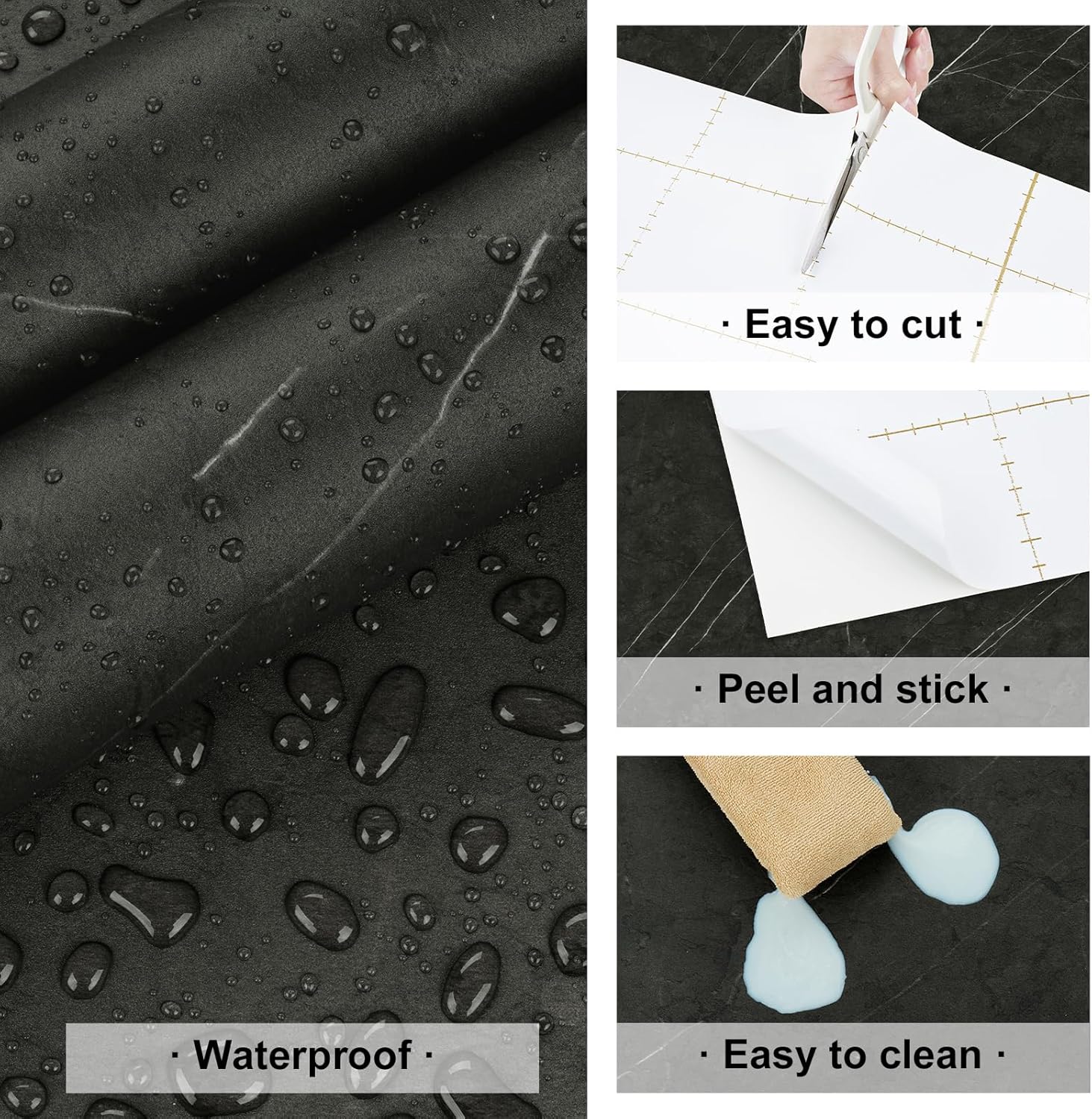 Dark Grey Marble Peel and Stick Wallpaper Matte Kitchen Countertop Contact Paper Dark Charcoal Marble Contact Paper for Countertops Bathroom Waterproof Counter Top Vinyl Wraps 15.8" x 80"