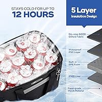 Vista 3 de Maelstrom Collapsible Soft Cooler Bag,35/55/75 Cans Beach Cooler with Flip Top Lid, Ice Chest, Leakproof & Portable for Beach, Camping, Road Trips &