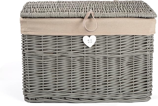 60L Rattan Storage Trunk Bedroom Storage Box Bathroom Storage Laundry Basket Wicker Storage Basket With Lid With Linner