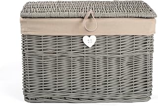 60L Rattan Storage Trunk Bedroom Storage Box Bathroom Storage Laundry Basket Wicker Storage Basket With Lid With Linner
