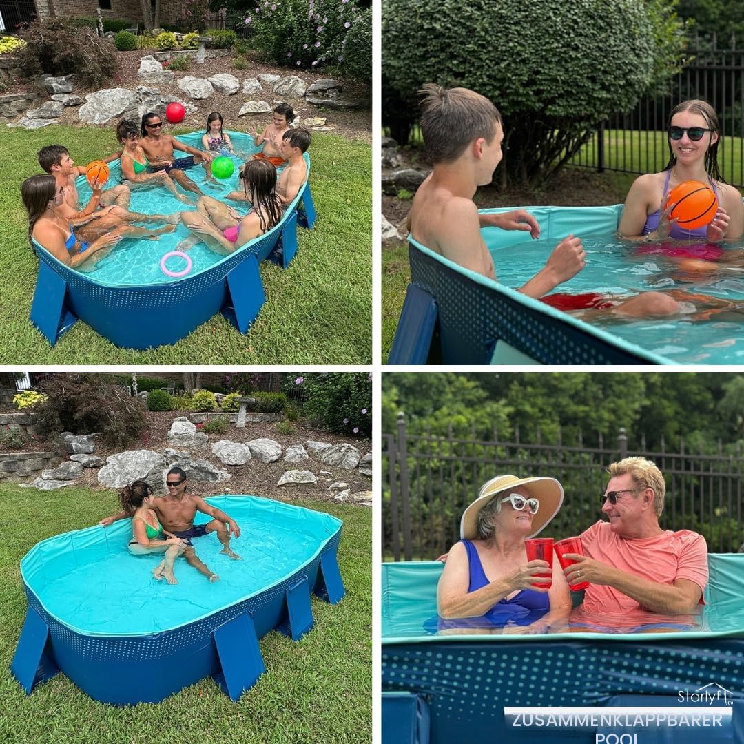 INDUSTEX Planschbecken Foldable Pool 180 x 110 x 50 cm Kinderpool Hundepool