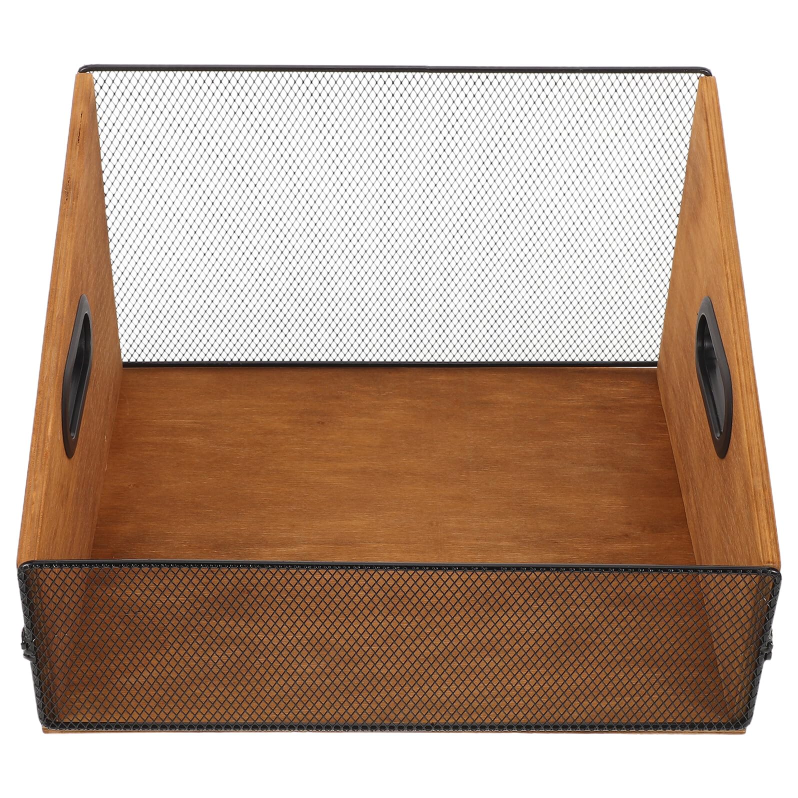 Healvian Cassa Porta Dischi in Legno con Manici 36X30X215 CM Contenitore Rustico per Vinili Organizer per Album Libri e Riviste Custodia Antigraffio per Supporti Multimediali
