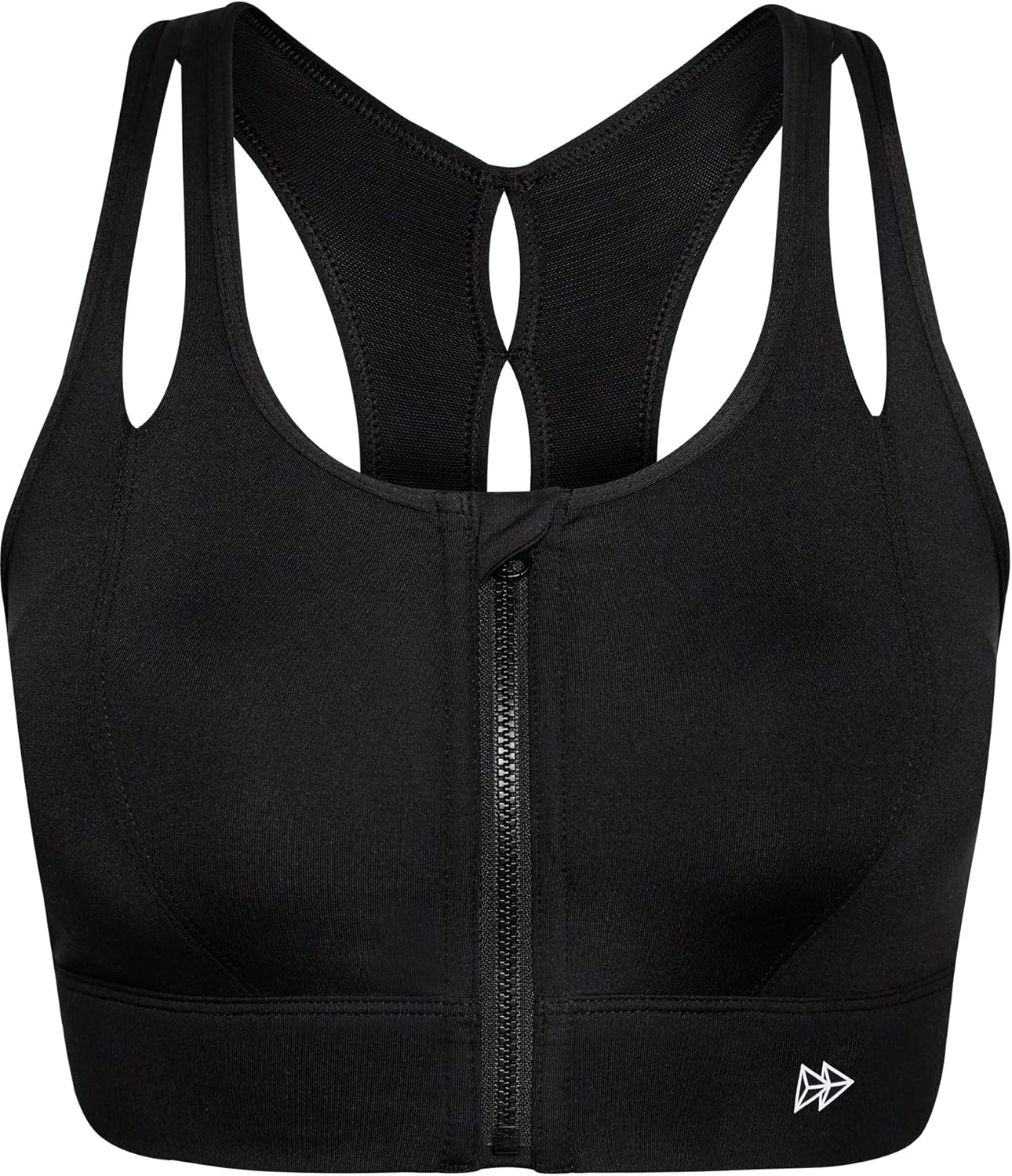 Yvette Sports Bras for Women High Impact Support, Front Zipper Running Bra Plus Size, No Bounce with Racerback & Sewn in Pads