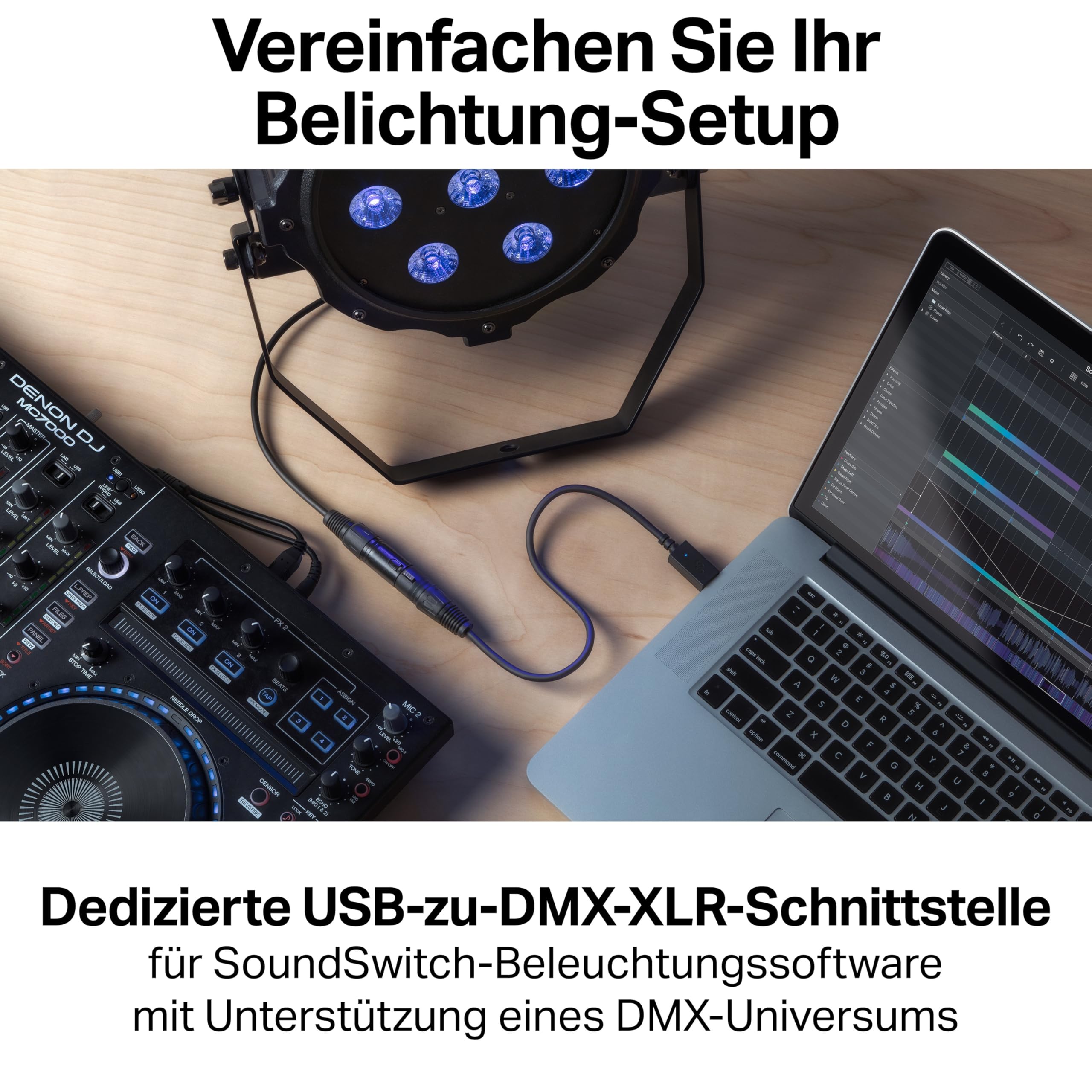SoundSwitch Micro DMX Interface - Ultrakompaktes USB auf DMX Interface Inklusive Kostenloser Nutzung der SoundSwitch Software für 3 Monate