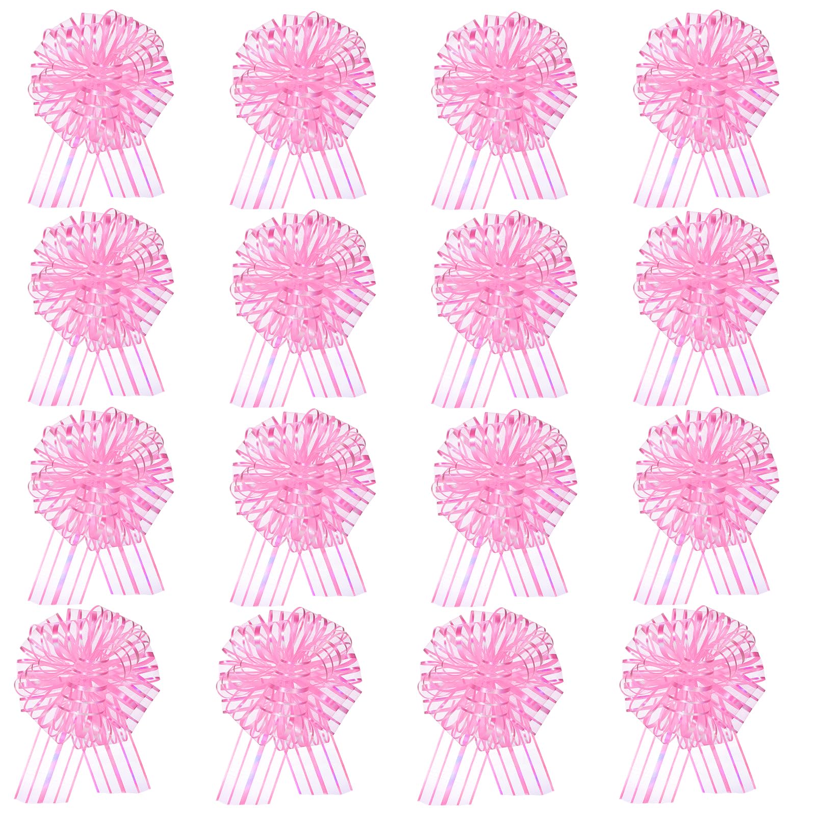 woric 16Pcs 6" Pink Bows for Gift Wrapping, Large Bow for Present Pull Bows