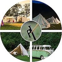 Vista 8 de Paquete de 8 estacas de metal resistentes para tienda de campaña de 16 pulgadas, irrompibles e inflexibles