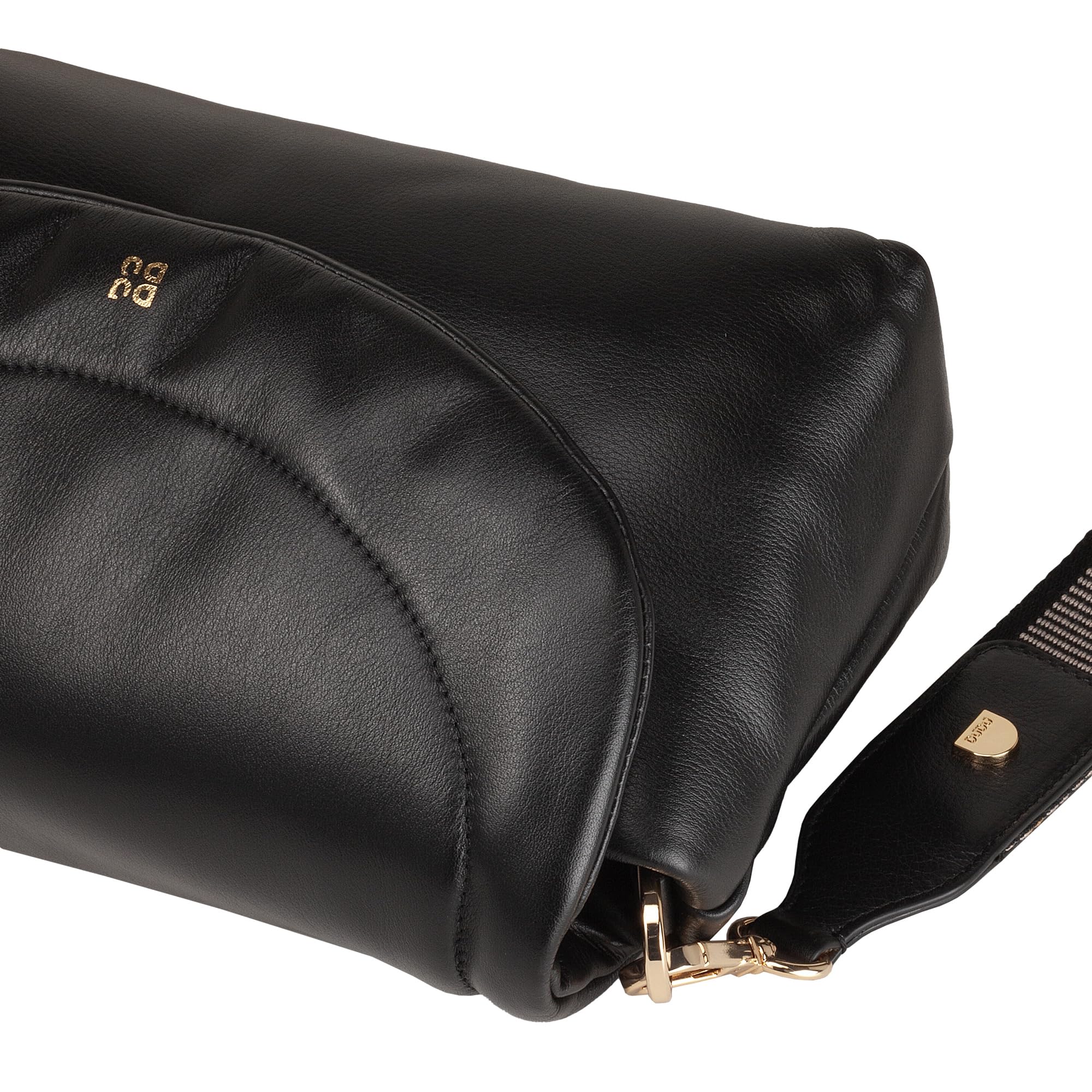 DUDU Borsa Piccola Donna in Morbida Pelle, Borsa a Spalla Imbottita, Borsetta Trapuntata con Tracolla Staccabile e Patta Nero rosa